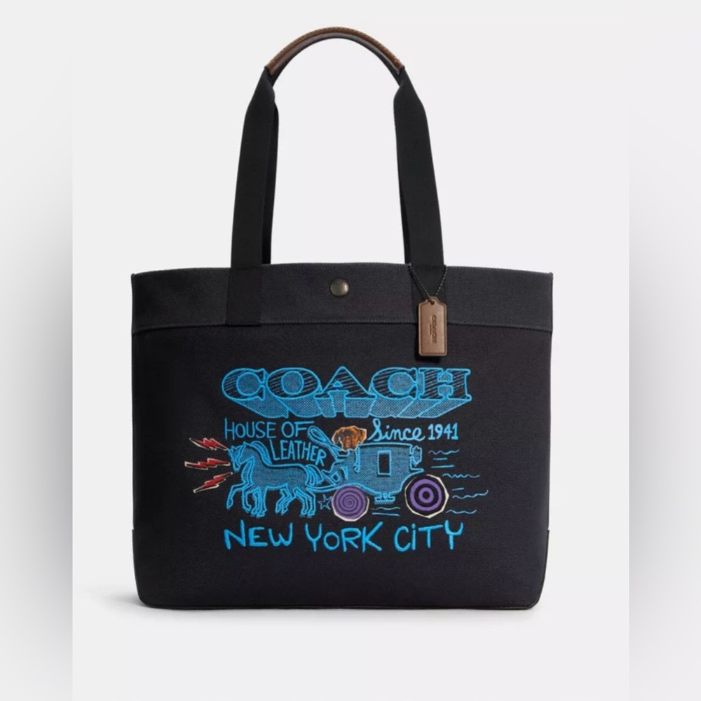 COACH Tote Bag 38 With Art School Graphic